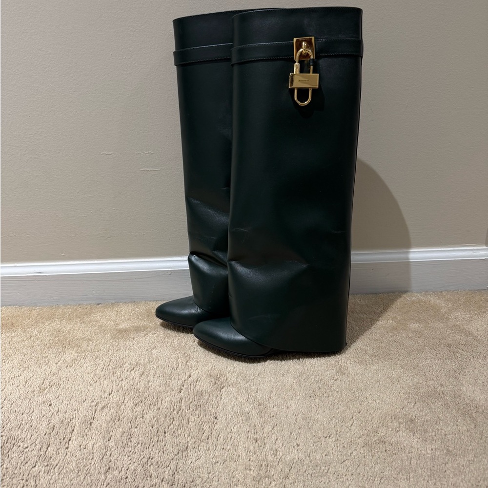 Givenchy Shark Lock Boots - Forest Green